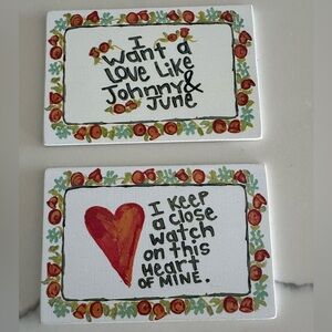 Johnny Cash June Carter quotes on wooden postcards notecards, set of 2 Nashville